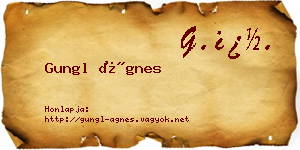 Gungl Ágnes névjegykártya