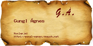 Gungl Ágnes névjegykártya